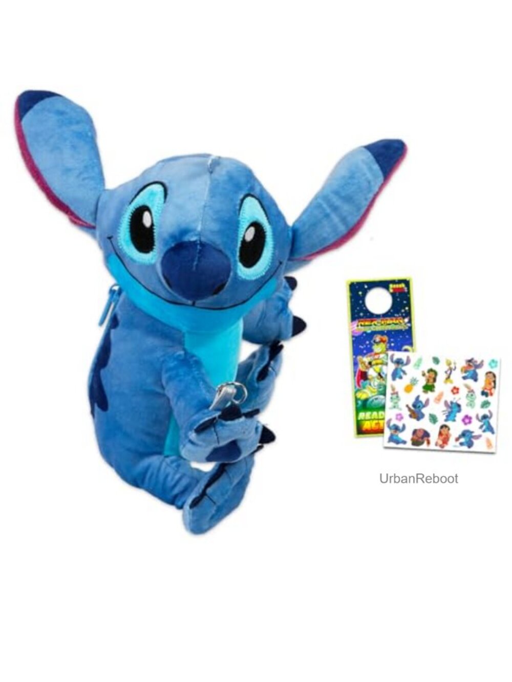 Disney Stitch Crossbody Bag Set Plush Hugger Purse Tattoos Girls Zip Closure